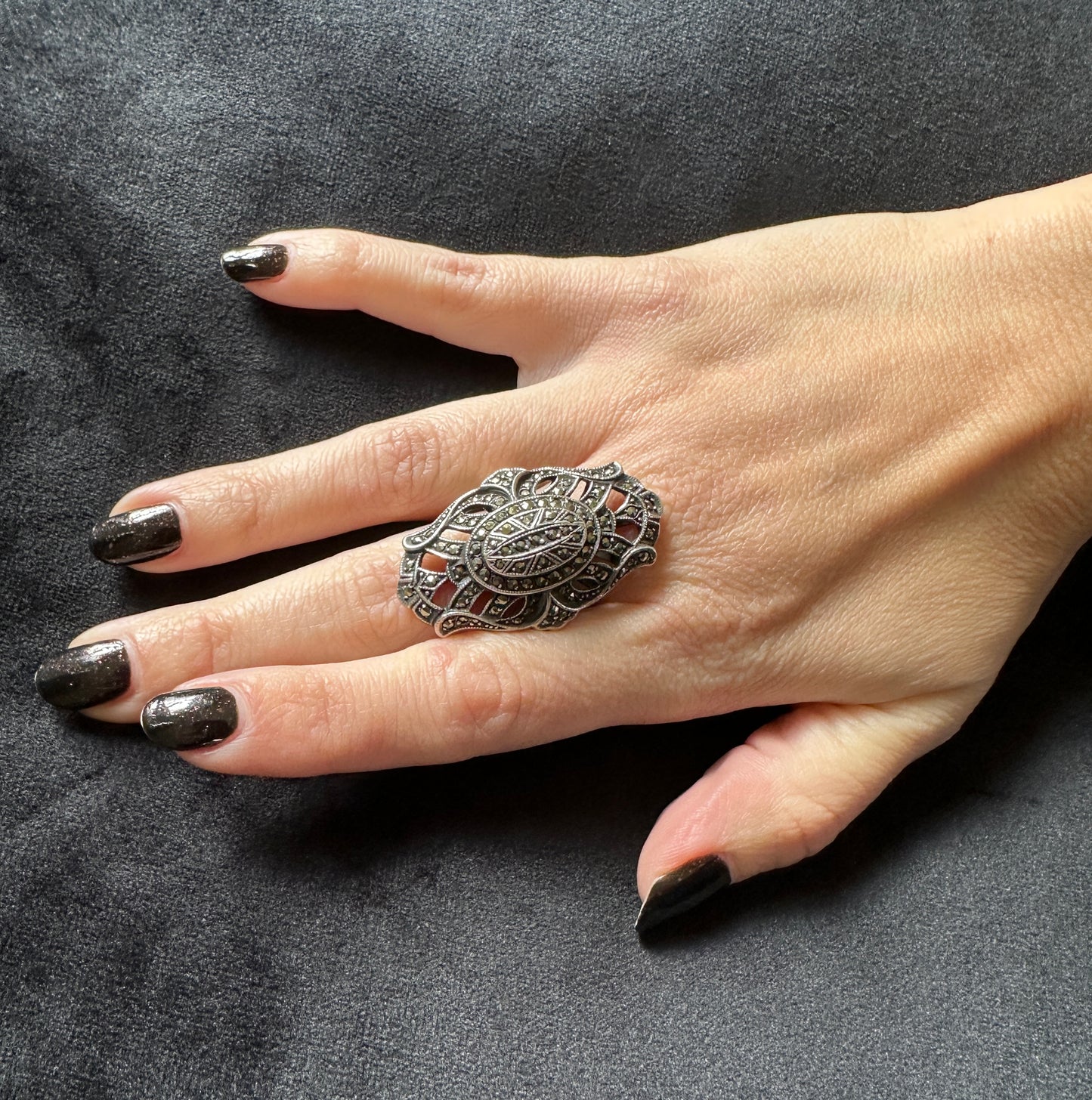 Vintage Sterling Silver Statement Ring SZ 7.5 - 7.75