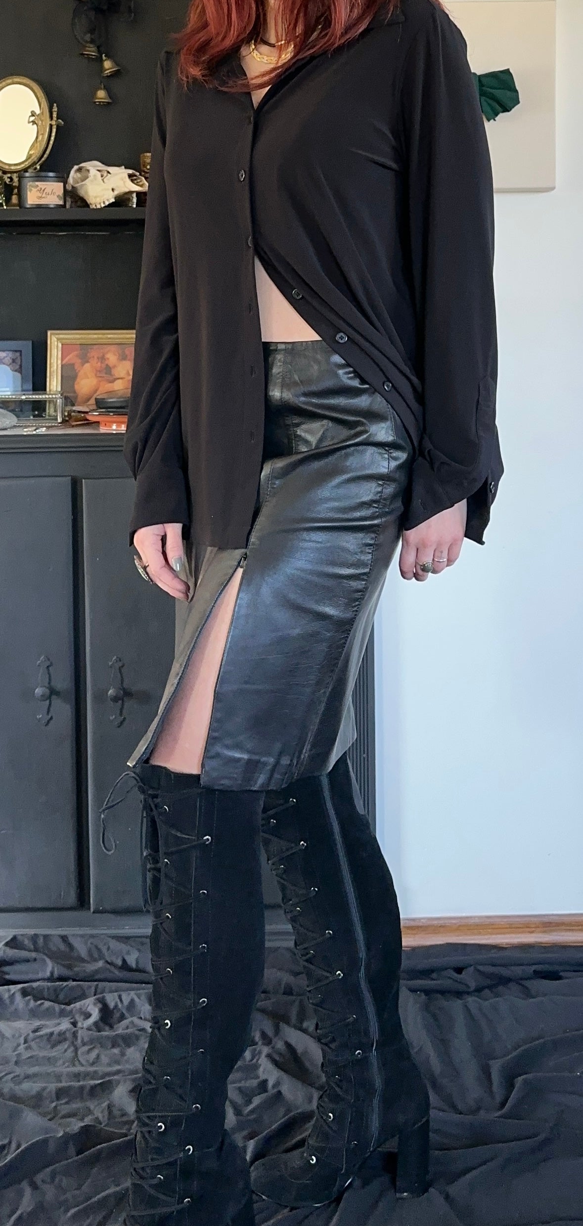90s Express Genuine Leather Skirt