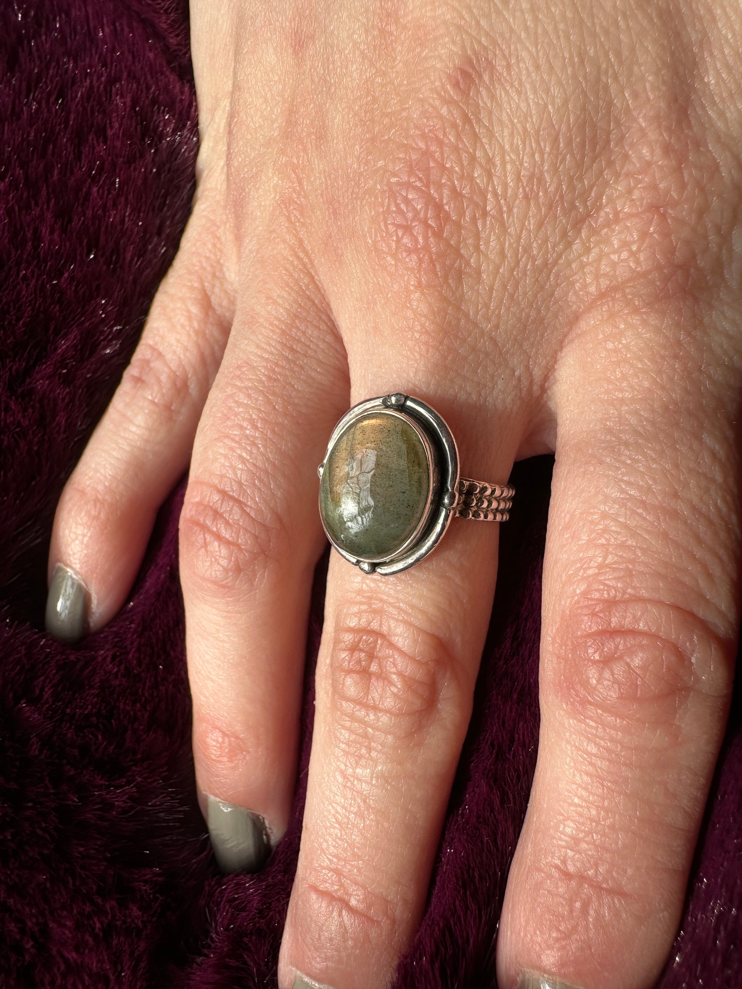 Silver & Labradorite Ring SZ 6