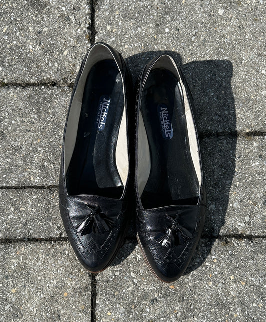 Italian Leather Pointed Toe Flats SZ 7