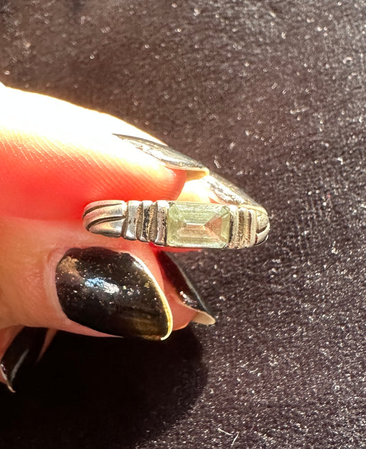 Silver Aquamarine Stackable Ring 6.50