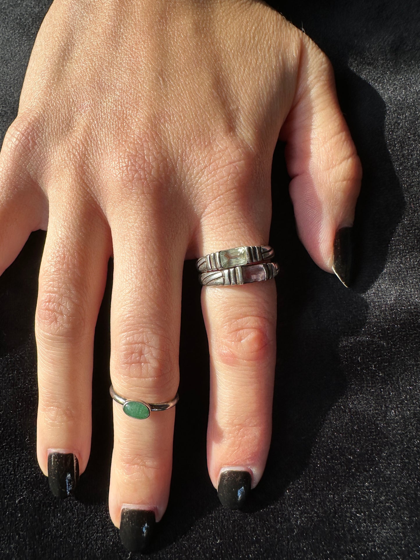 Silver Amethyst Stackable Ring 6.25