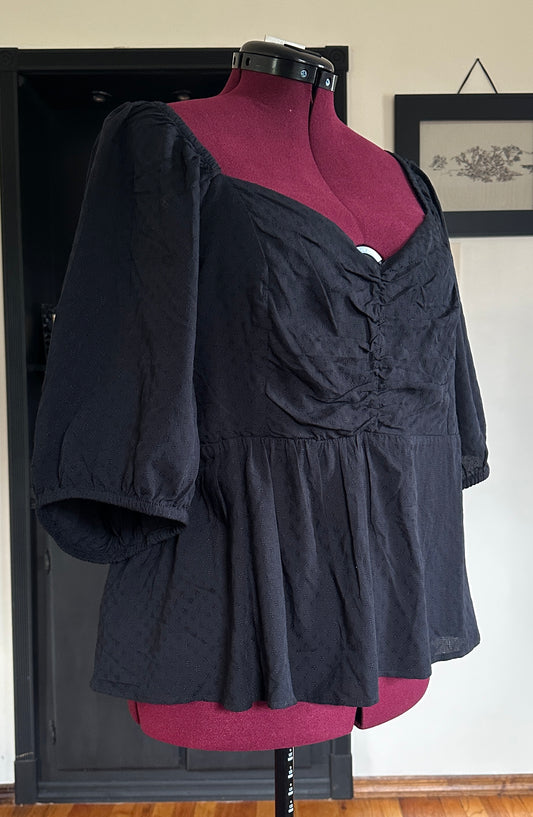 Romantic Puff Sleeve Baby Doll Top 3X