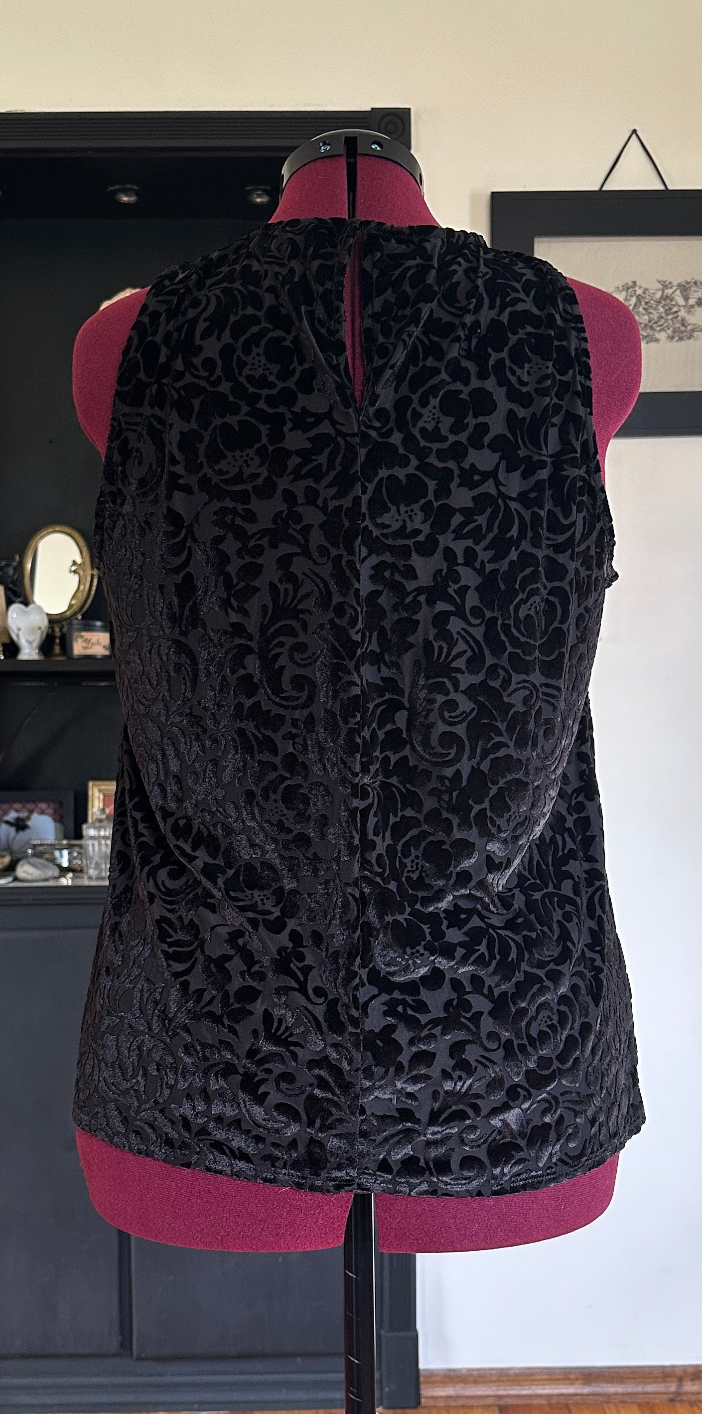 Burnout Velvet Tank Top L