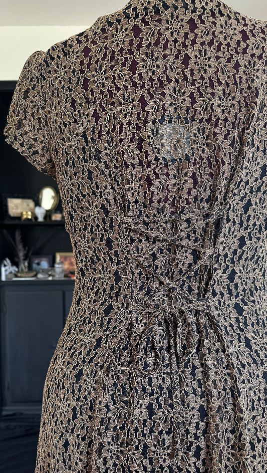 Vintage 90s Lace Dress XL