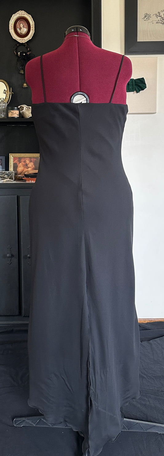 Vintage Bias Cut Goth Gown L
