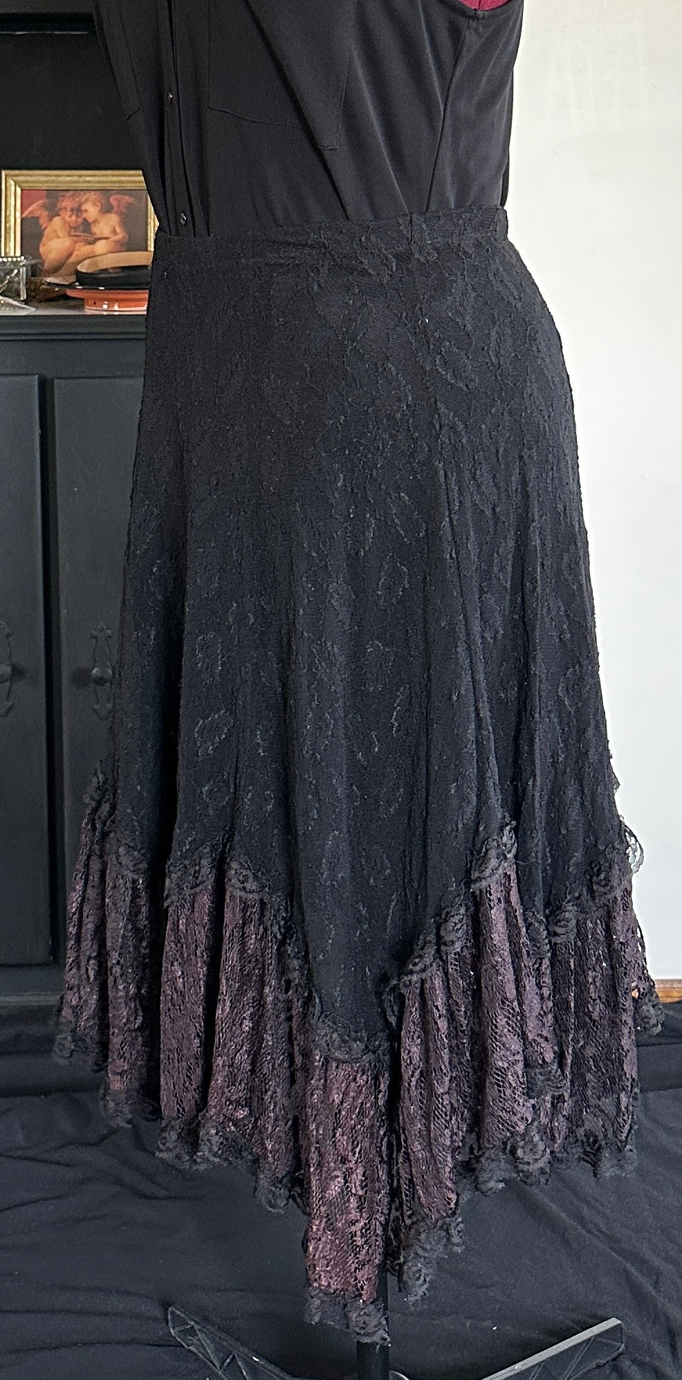 Vintage 80s Goth Lace Skirt