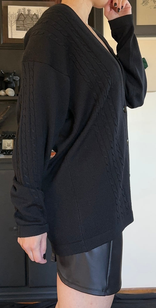 Cable Knit Cardigan M - L