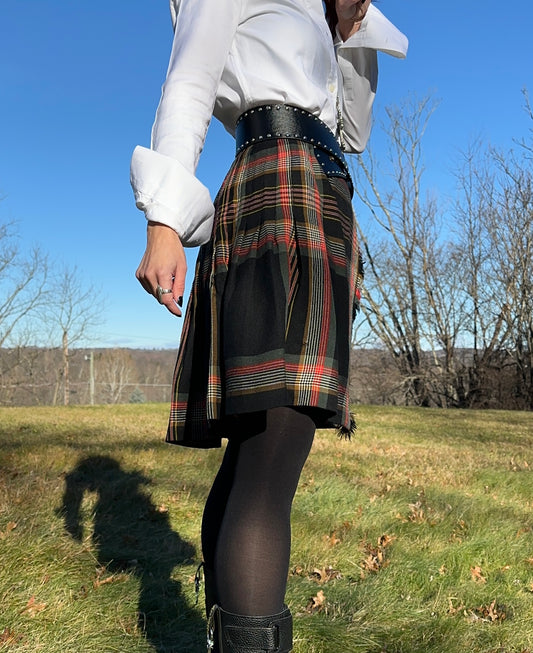 St. Laurent Wool Tartan Skirt SZ 14