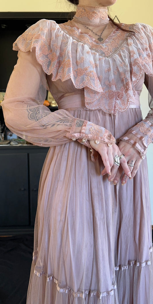 Mauve Gunne Sax Edwardian Dress