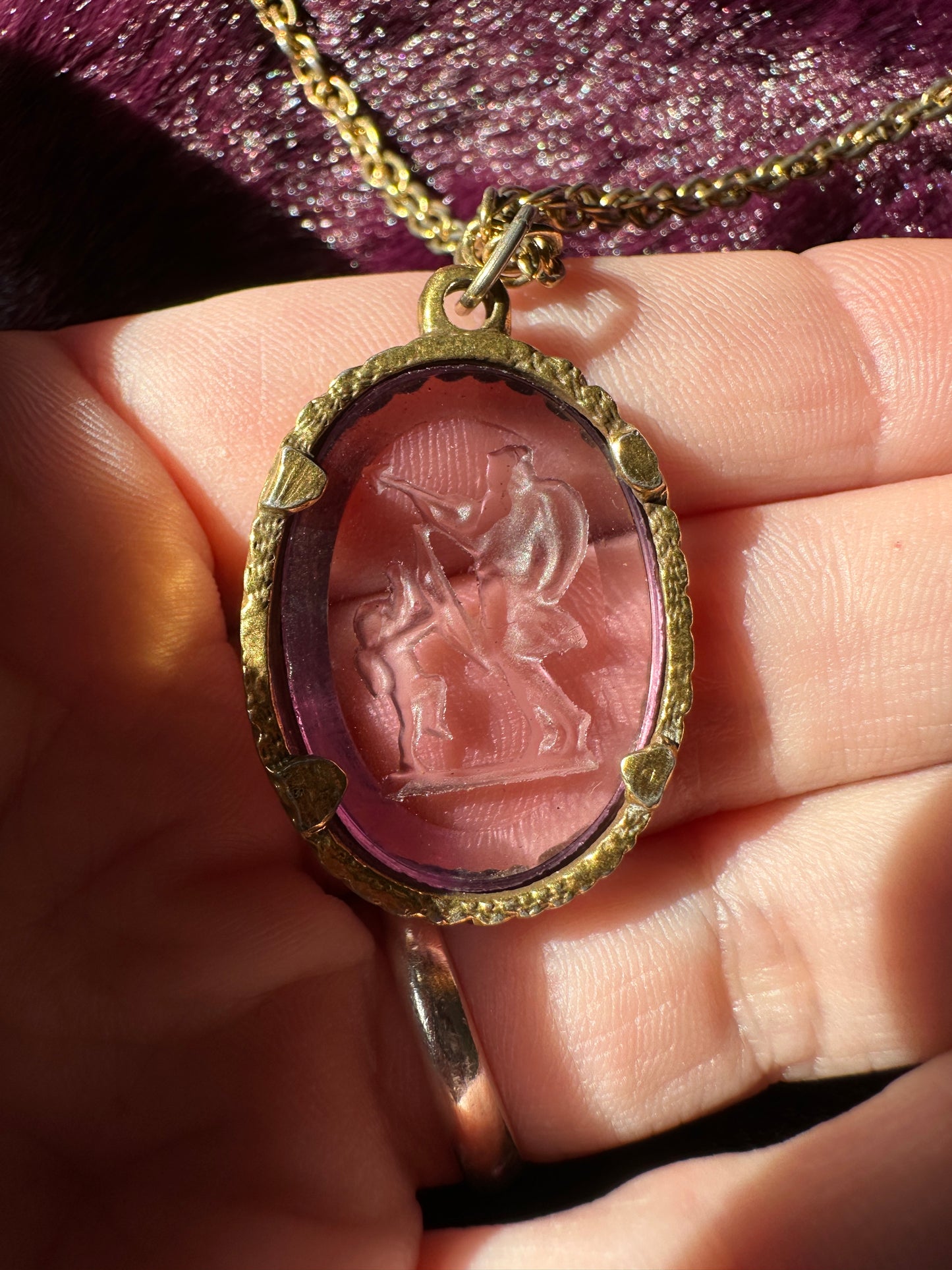 Vintage Intaglio Multi-Strand Necklace