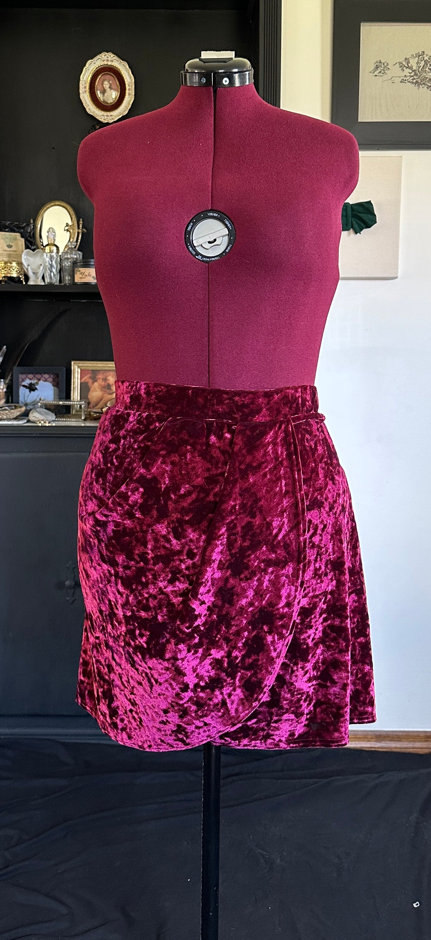 Asos Stretch Velvet Wrap Skirt SZ 16