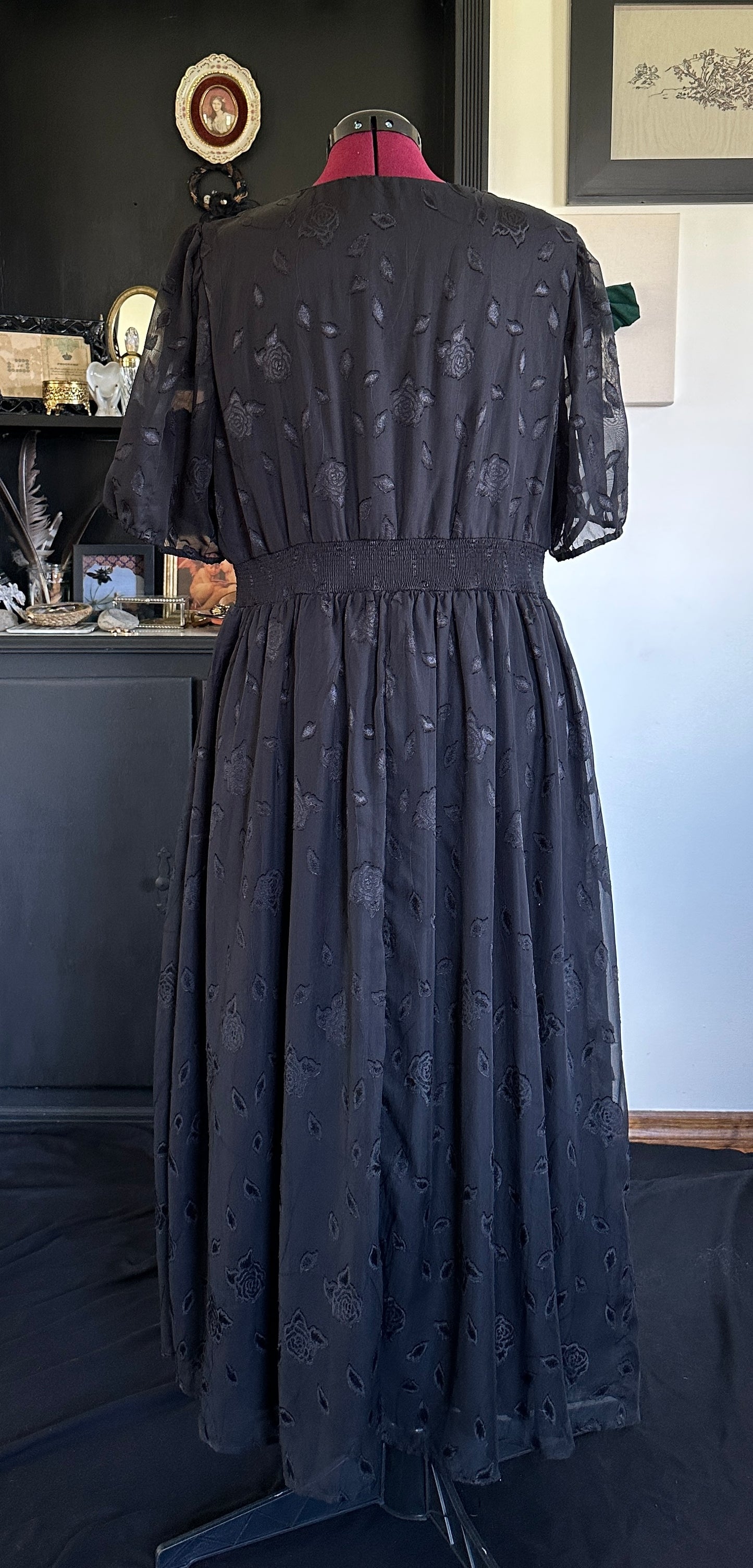 Witchy Sheer Sleeve Dress SZ 18