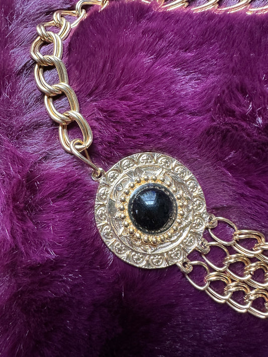 Renaissance Revival Medallion Chain Belt 40"