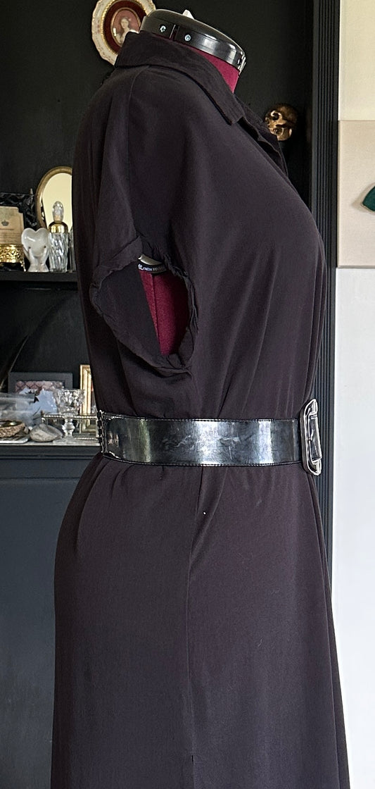 Vintage Patent Leather Wide Belt 34" - 38"