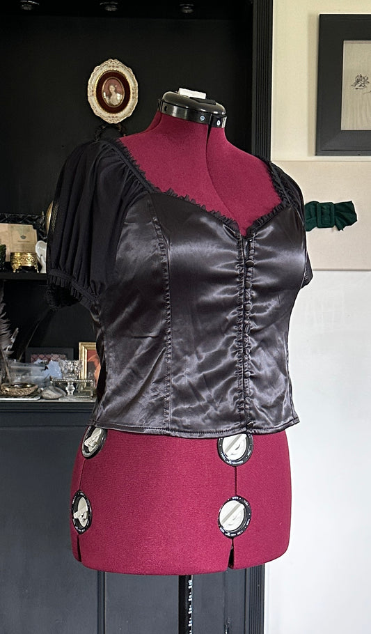Unique Vintage Milkmaid Top XL