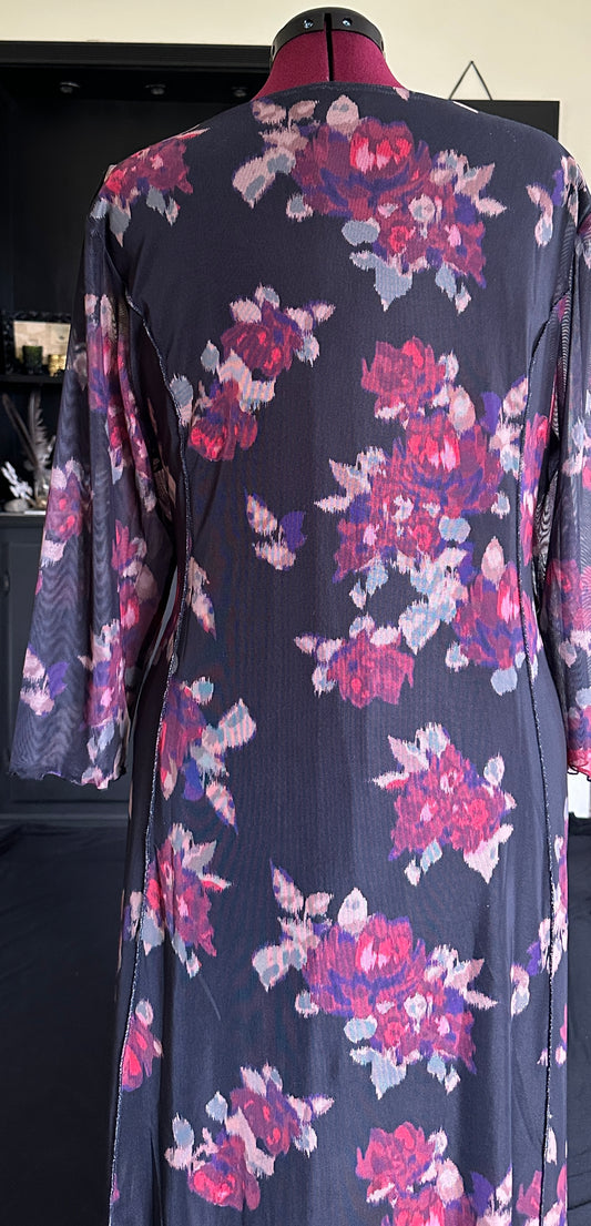 90s Mesh Floral Dress 2X