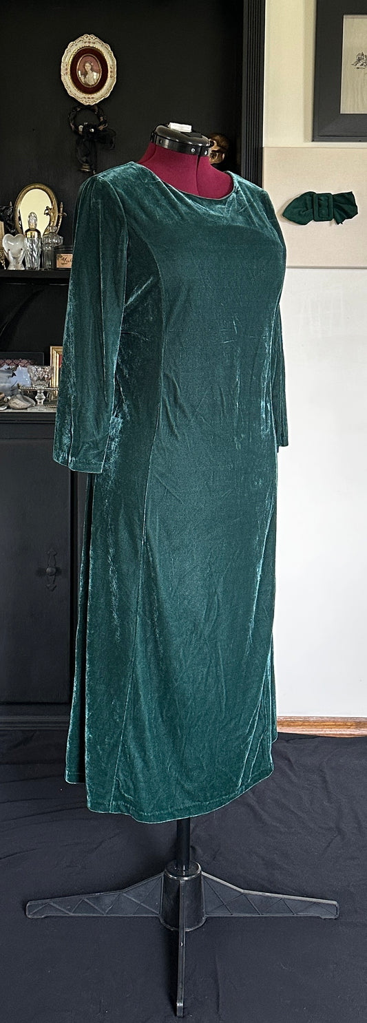 Velvet Green Witch Dress L