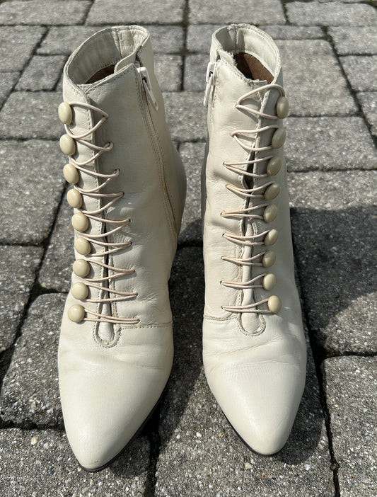 Vintage Leather Buttoned Witch Boots SZ 9