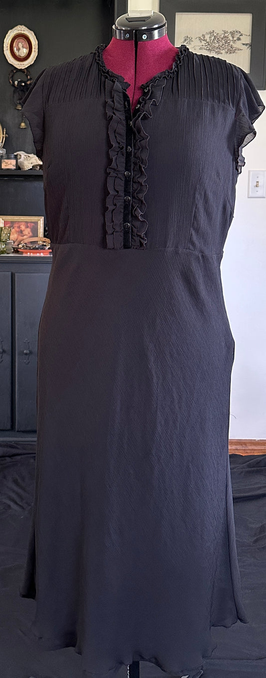 Corporate Goth Chiffon Dress SZ 16