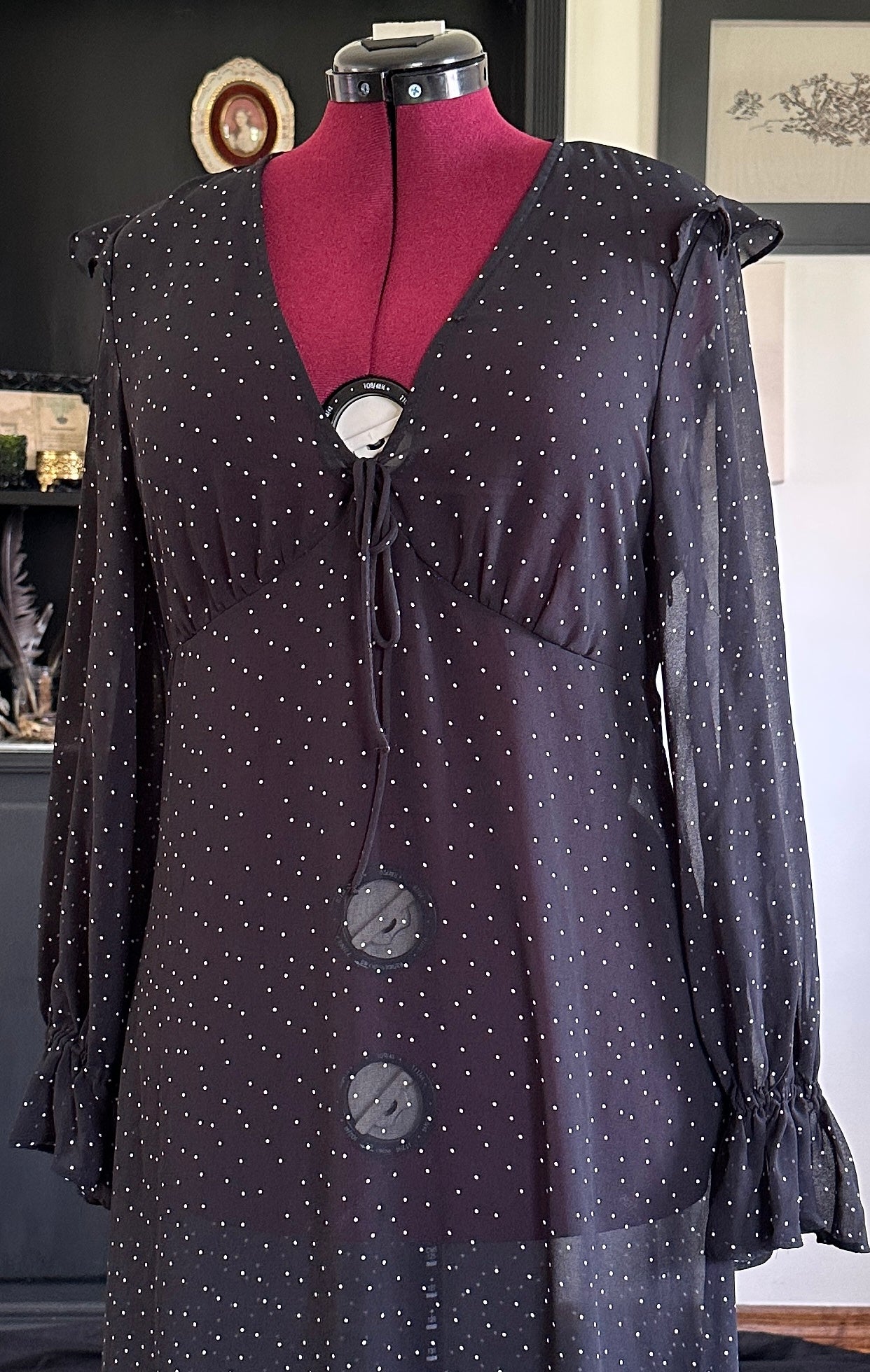 Polka Dot Sheer Dress XL - 1X