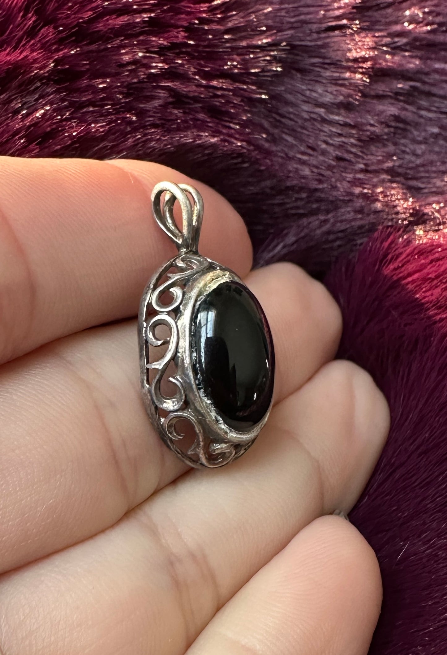Silver And Onyx Pendant