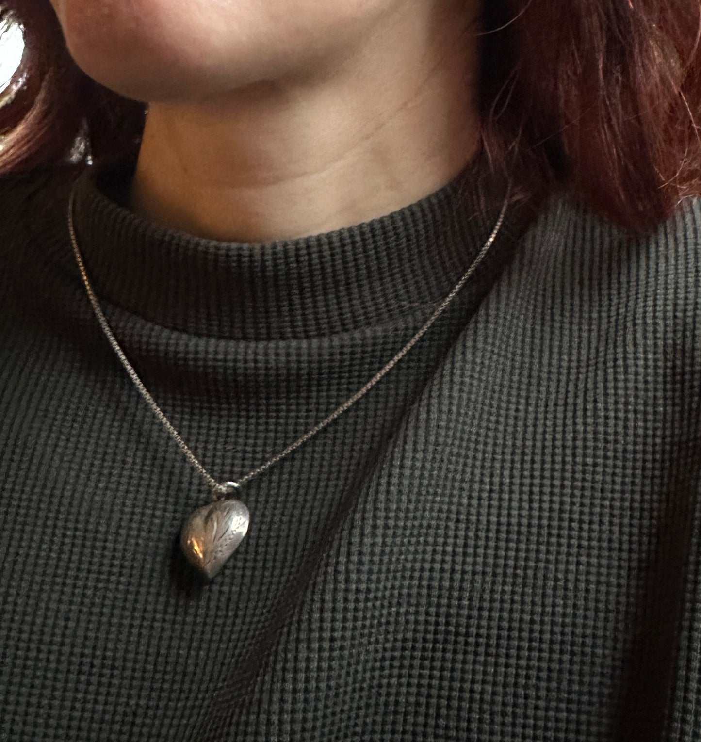 90s Silver Heart Necklace