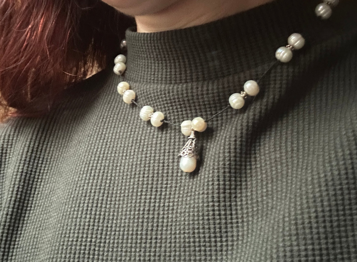 Silver And Pearl Necklace