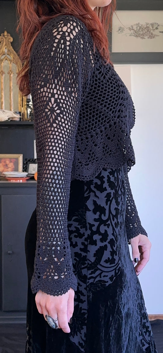 Silk & Cotton Crochet Sweater