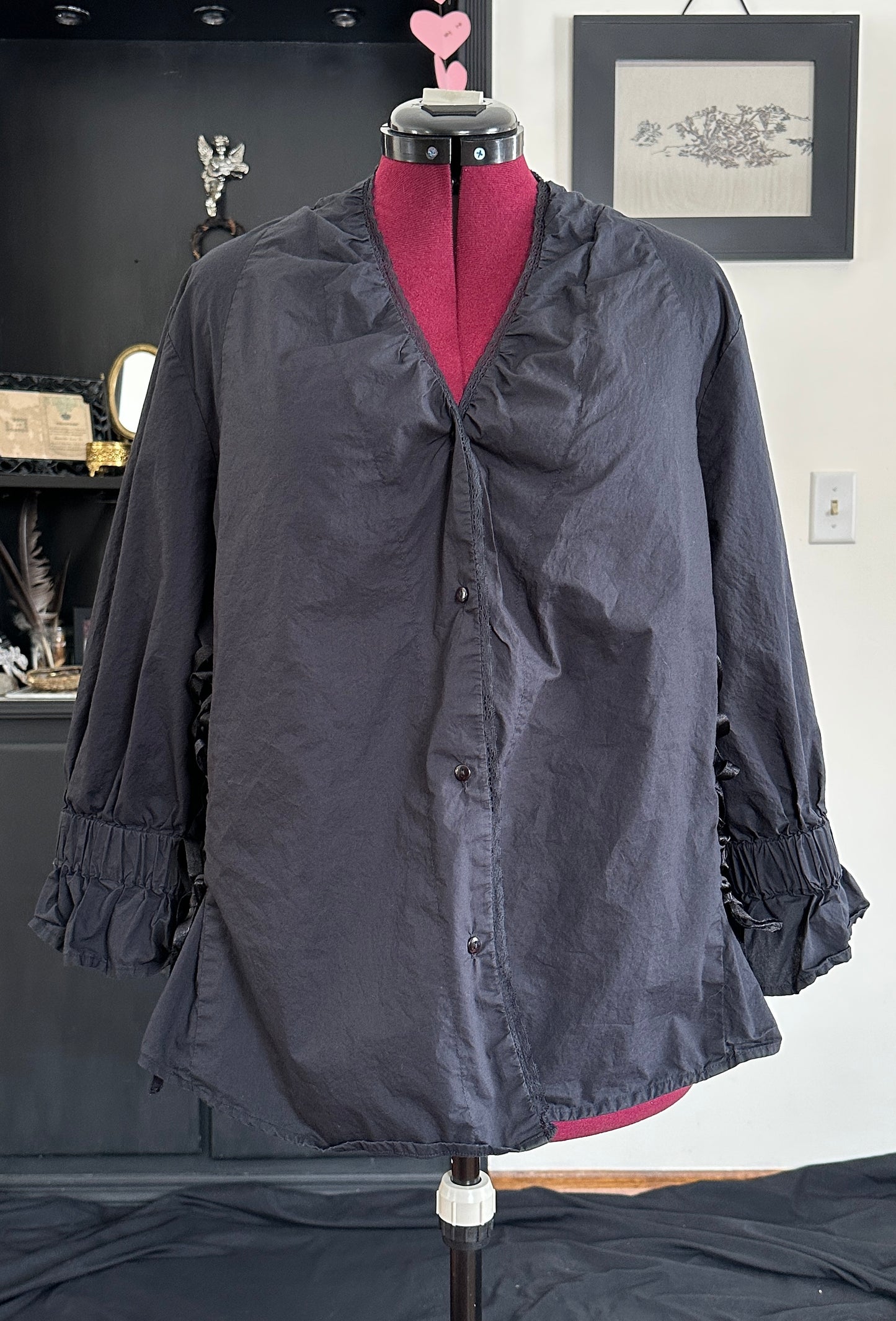 Cotton Lace Up Shirt SZ 2X
