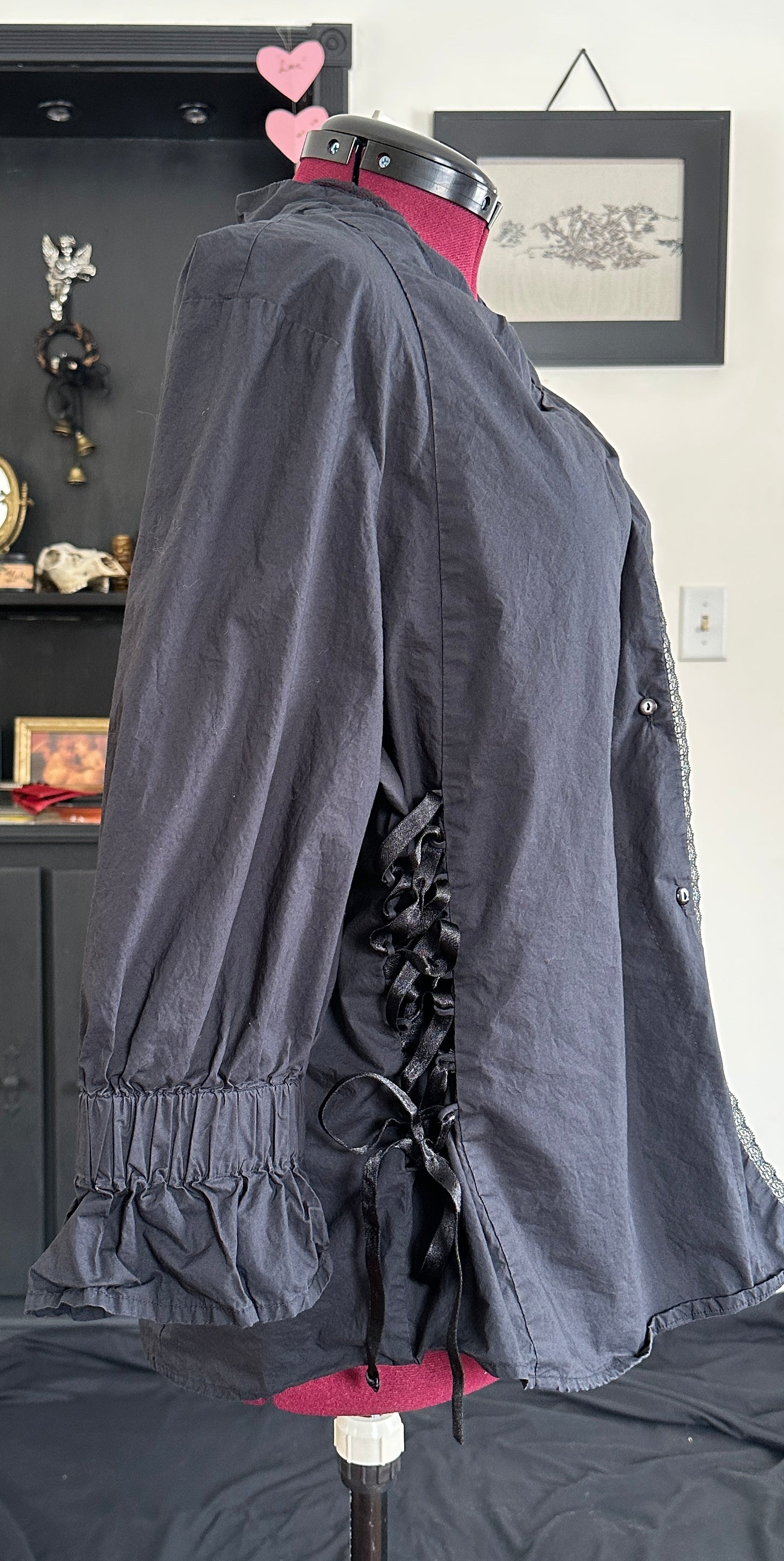 Cotton Lace Up Shirt SZ 2X