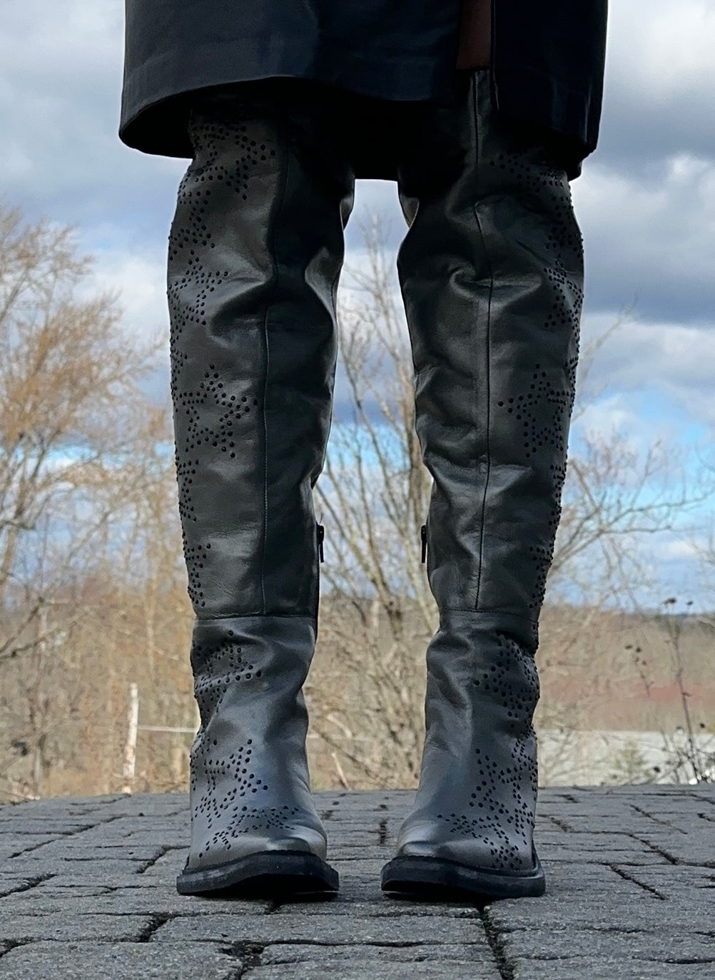 Over The Knee Studded Boots Sz 7.5