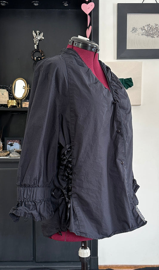 Cotton Lace Up Shirt SZ 2X