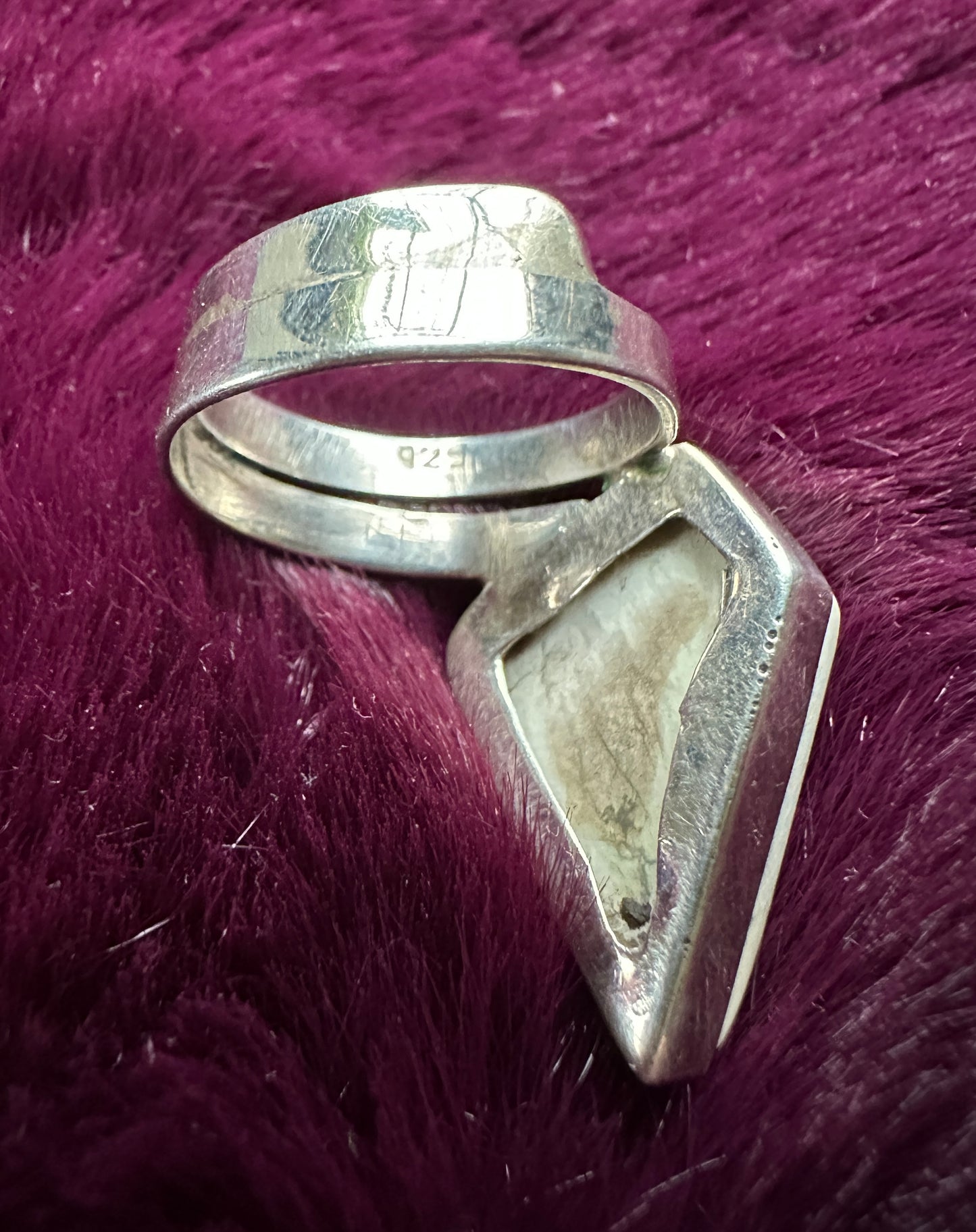 Silver & Howlite Ring SZ 6