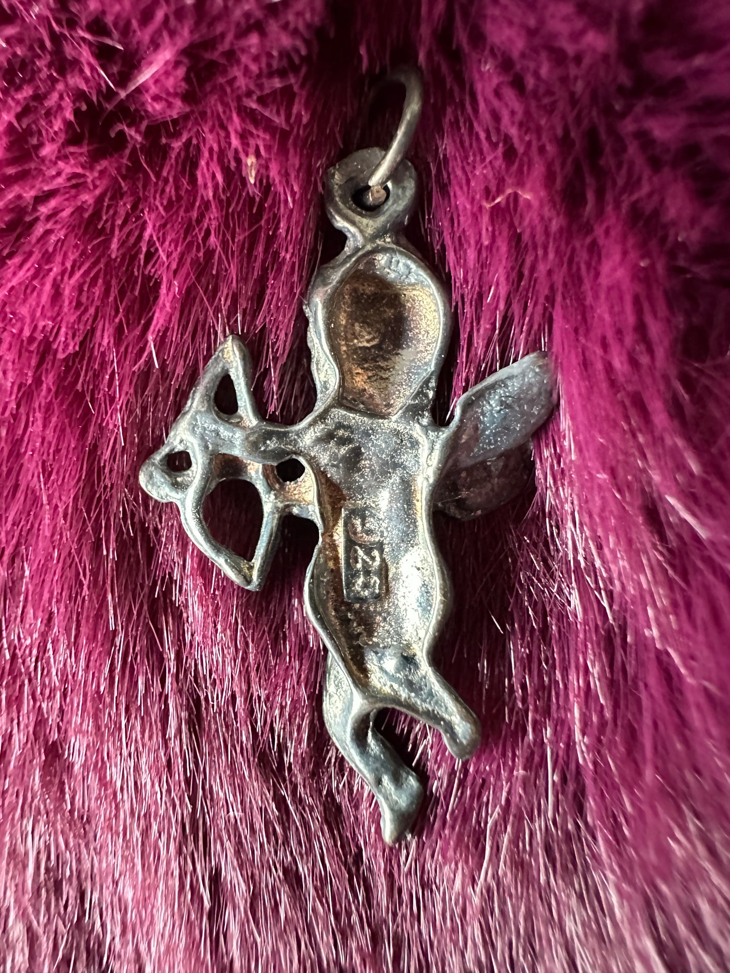 Vintage Sterling Silver Cupid Pendant