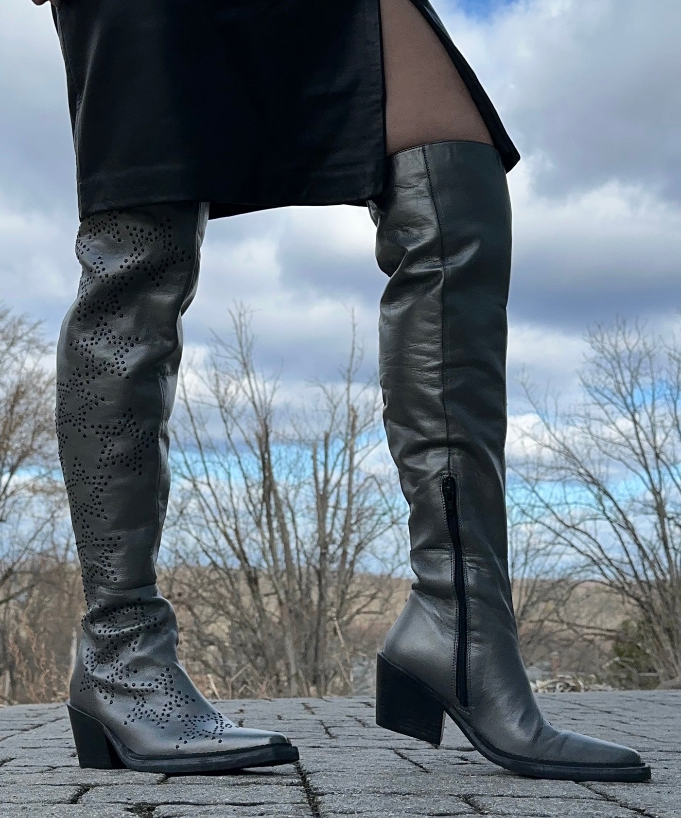 Over The Knee Studded Boots Sz 7.5