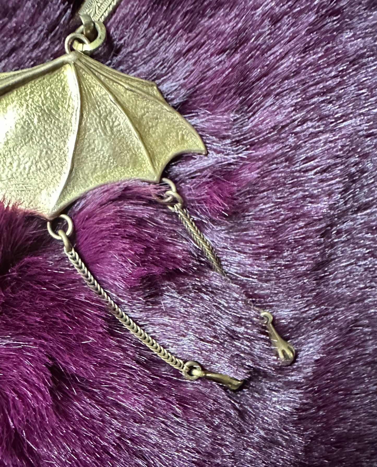 Gold Tone Bat Necklace