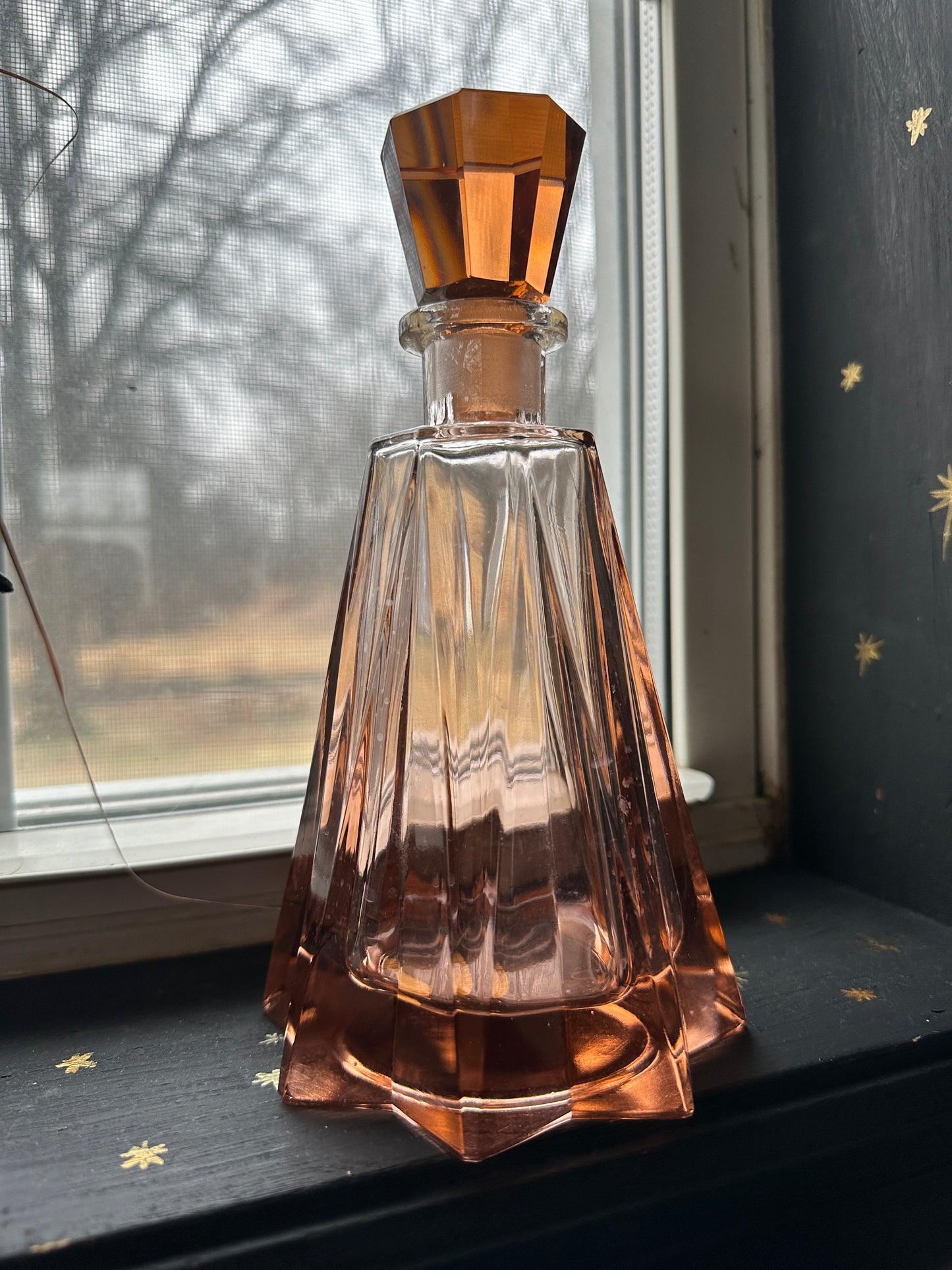 Art Deco Glass Starburst Decanter