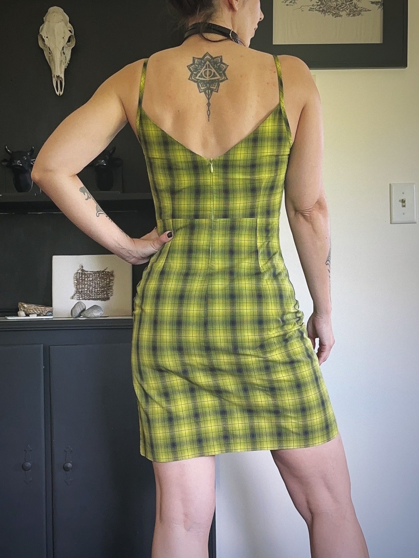 Vintage 90s Esprit Plaid Dress XS