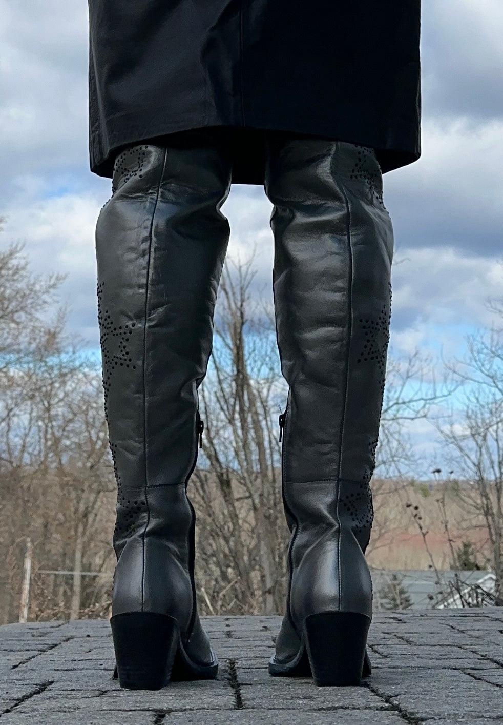Over The Knee Studded Boots Sz 7.5