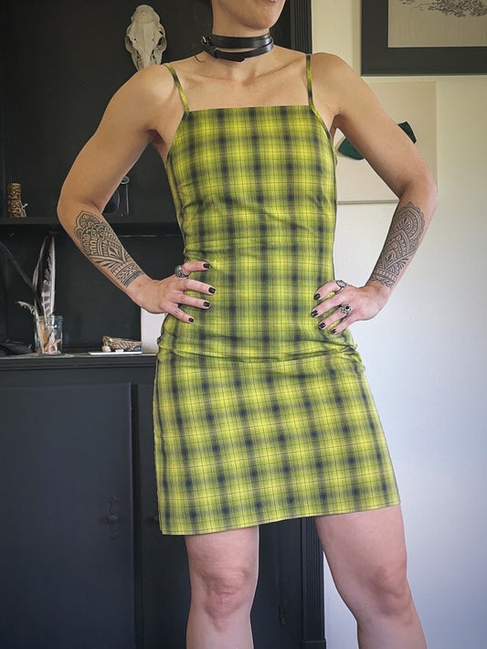 Vintage 90s Esprit Plaid Dress XS