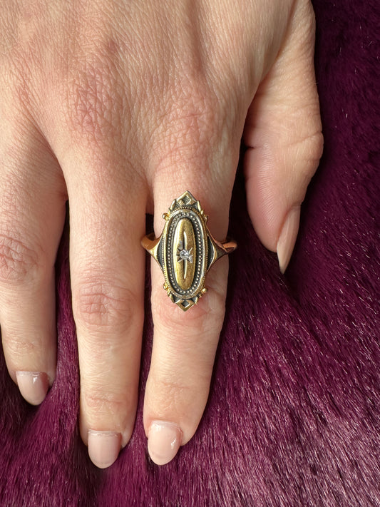 Vintage Avon Mourning Ring SZ. 5-8.5