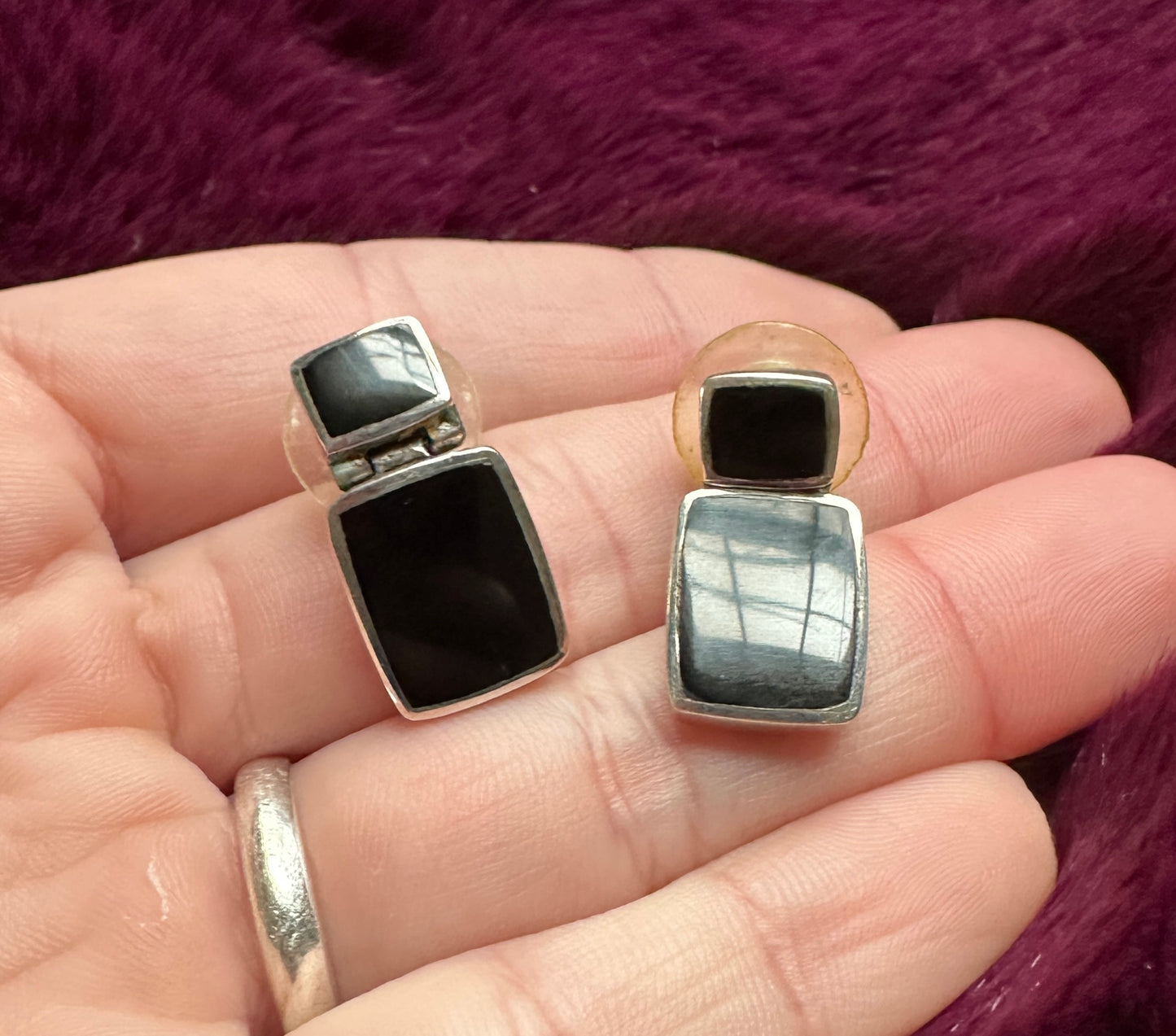 Sterling & Onyx Dangle Earrings