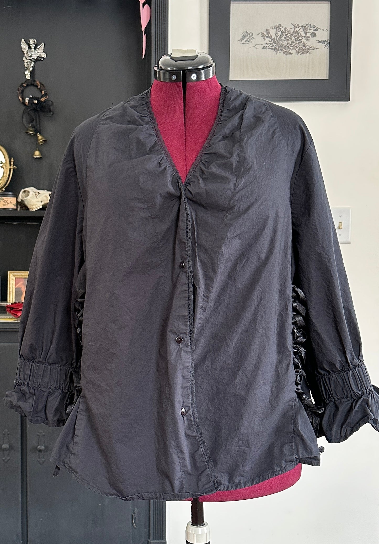 Cotton Lace Up Shirt SZ 2X