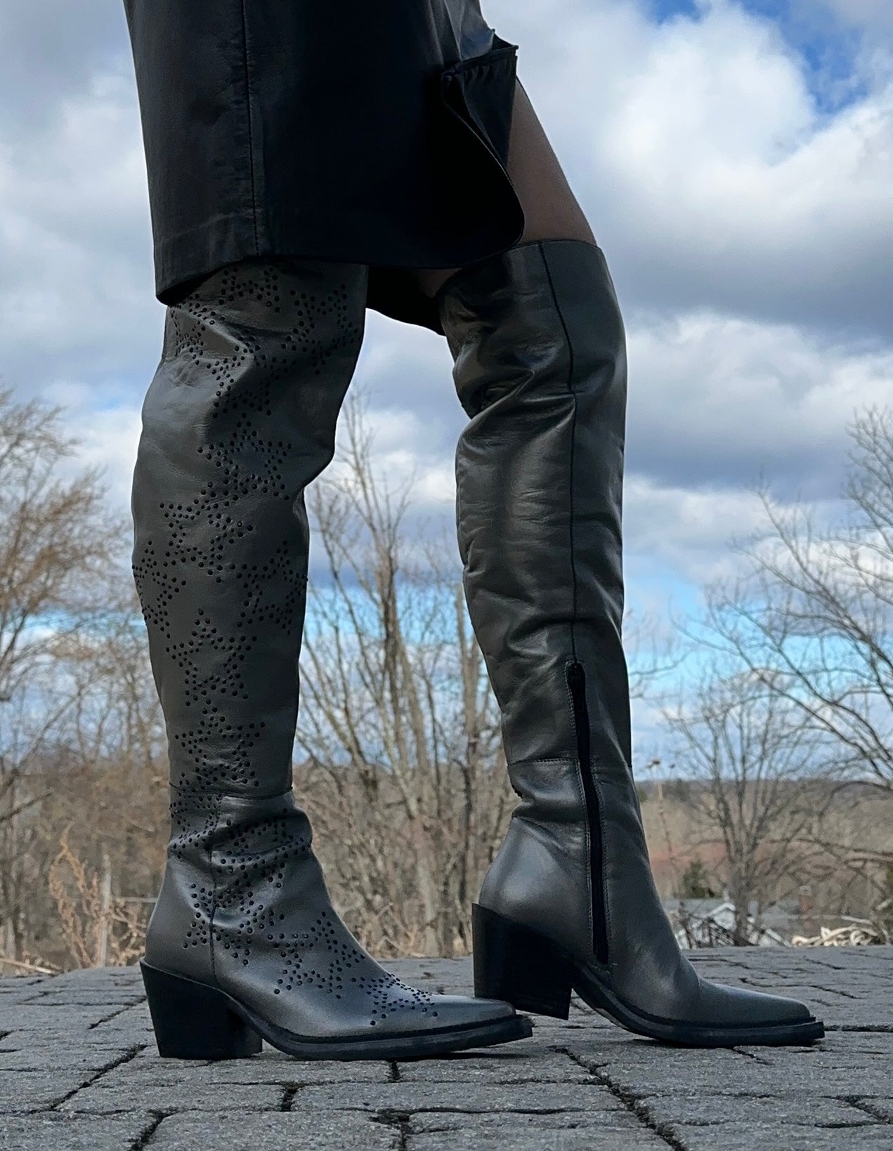 Over The Knee Studded Boots Sz 7.5