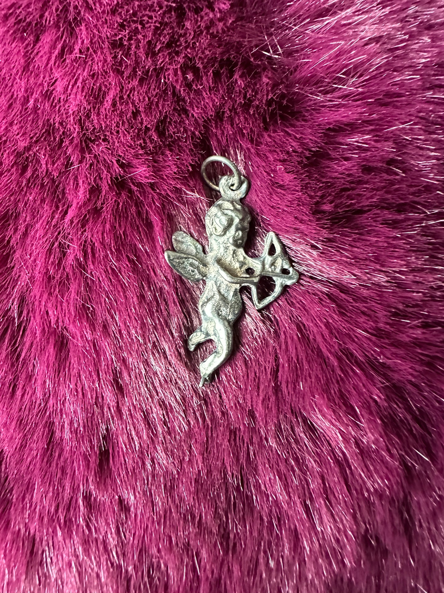Vintage Sterling Silver Cupid Pendant