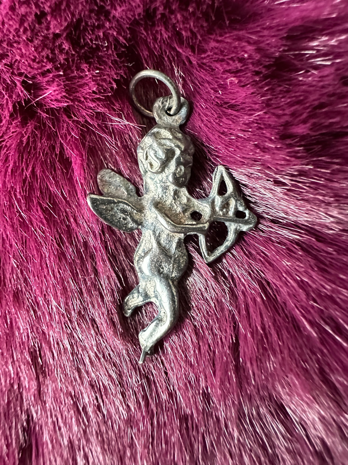 Vintage Sterling Silver Cupid Pendant