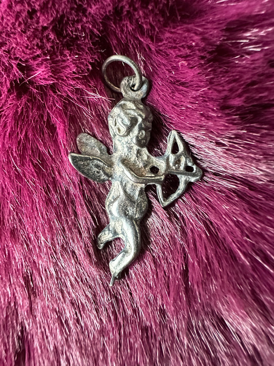 Vintage Sterling Silver Cupid Pendant