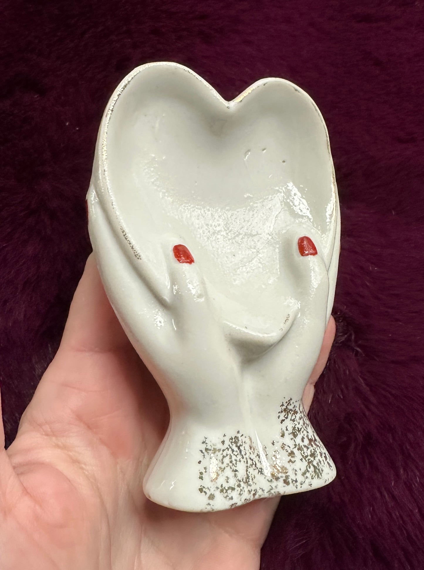 Ceramic Heart In Hands Dish