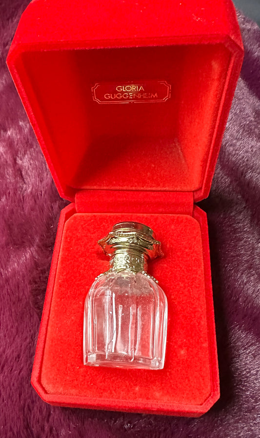 Glass,Gold, & Enamel Perfume Bottle